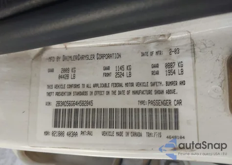 2004 Dodge Intrepid Es/Sxt from USA, damaged, VIN 2B3AD56G64H582845